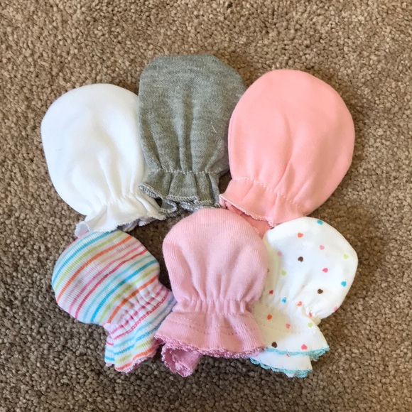 baby girl scratch mittens